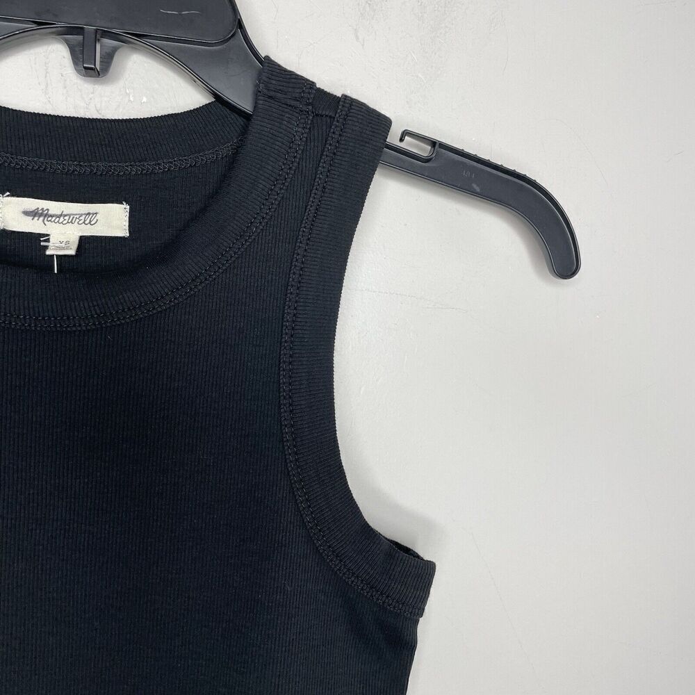 NWT! Madewell Black Ribbed Crop Tank Size XS - Picture 5 of 15
